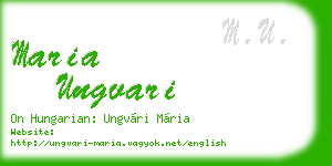 maria ungvari business card