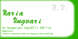maria ungvari business card